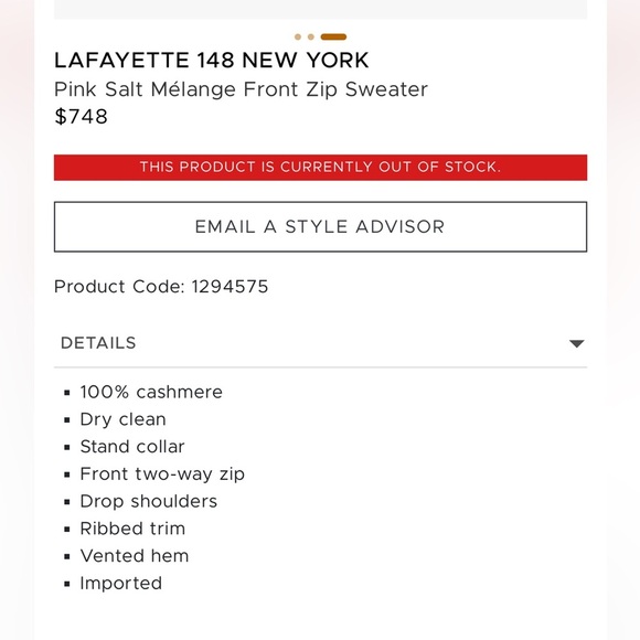 LaFayette 148 New York Pink Salt Mélange Zip Front Cardigan Sweater Size XXL - Picture 15 of 15